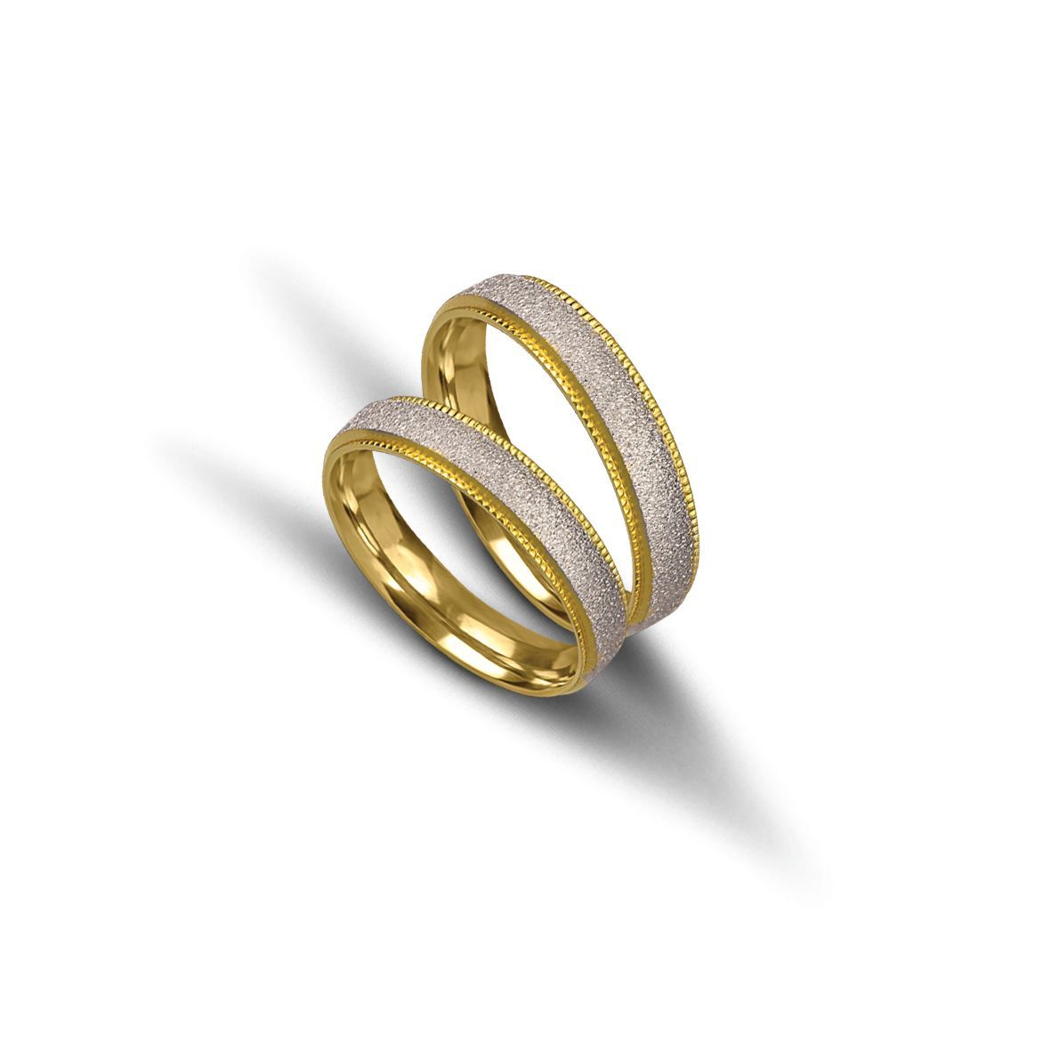White gold & gold wedding rings 4.2mm (code VK2023/42)